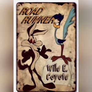 Road Runner & Coyote Vintage Aluminum Decorative Sign